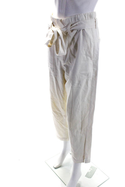 AG Adriano Goldschmied Womens Cream Cotton High Rise Straight Leg Pants Size 27R