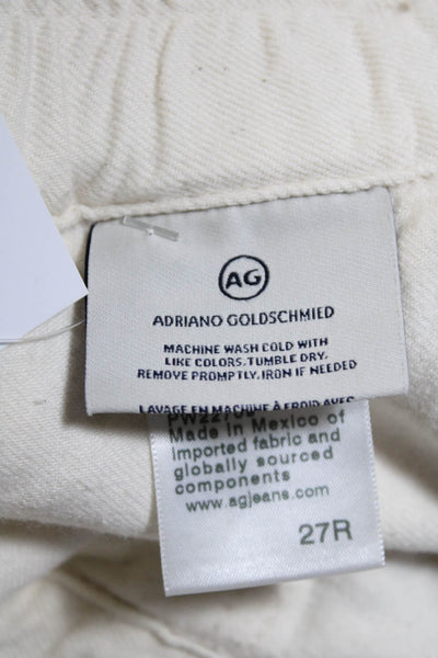 AG Adriano Goldschmied Womens Cream Cotton High Rise Straight Leg Pants Size 27R