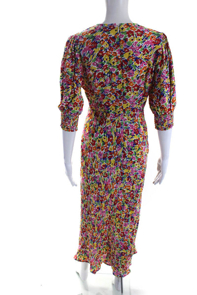 Rixo X Target Womens Multicolor Printed V-Neck 3/4 Sleeve Shift Dress Size 4