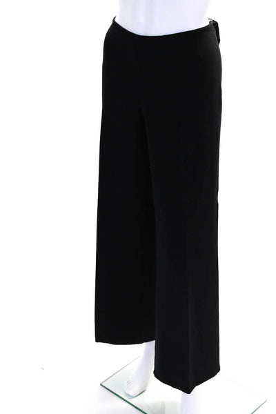 Agnona Womens Solid Black High Rise Pleated Wide Leg Dress Pants Sz 48