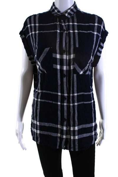 Rails Women's Collared Sleeveless Button Down Plaid Shirt Size S