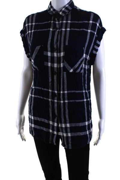 Rails Women's Collared Sleeveless Button Down Plaid Shirt Size S