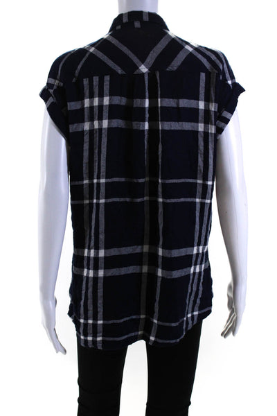 Rails Women's Collared Sleeveless Button Down Plaid Shirt Size S