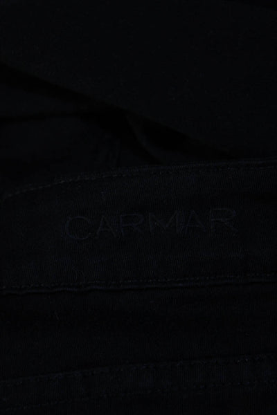 Carmar Women's Midrise Leather Trim Pockets Skinny Pant Black Size 26