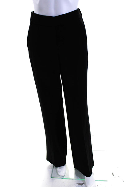 Theory Women's Elastic Pull-On Flat Front Wide Leg Dress Pant Black Size P