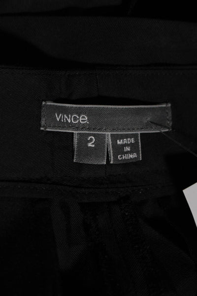 Vince Womens Black High Rise Pleated Zip Ankle Tapered Leg Pants Size 2