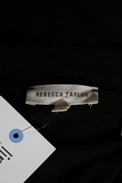 Rebecca Taylor Womens Embellished Crew Neck Sweater Black Wool Size Large