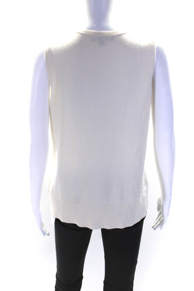 Brooks Brothers Womens Cashmere Crew Neck Shell Sweater White Size Large