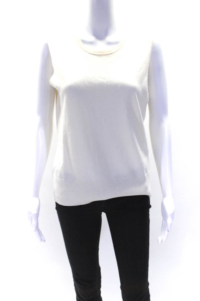 Brooks Brothers Womens Crew Neck Pullover Shell Sweater White Size Large