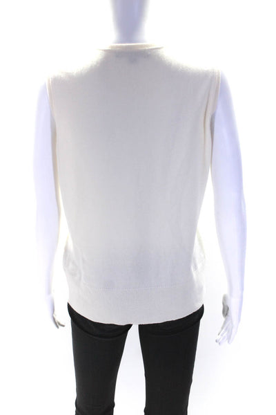 Brooks Brothers Womens Crew Neck Pullover Shell Sweater White Size Large