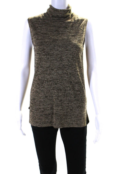 Veronica Beard Womens Sleeveless Turtleneck Blouse Brown Size S