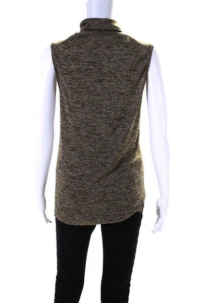 Veronica Beard Womens Sleeveless Turtleneck Blouse Brown Size S