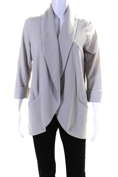 Wilfred Womens Open Front Cuffed Shawl Collar Cardigan Gray Size 4