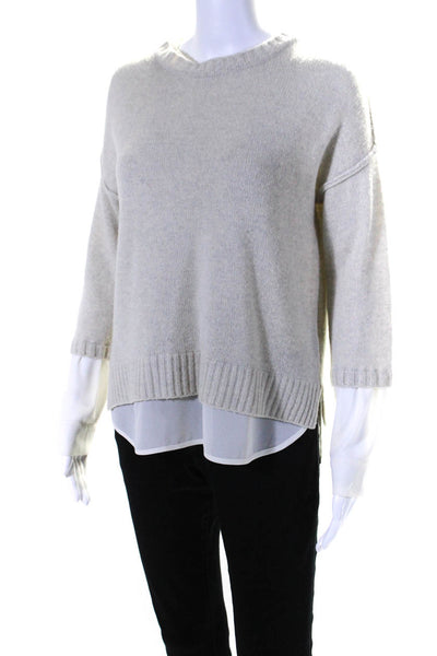 Brochu Walker Womens Wool Cashmere Long Sleeve Layered Pullover Beige Size XS