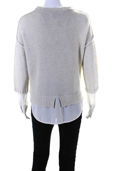 Brochu Walker Womens Wool Cashmere Long Sleeve Layered Pullover Beige Size XS