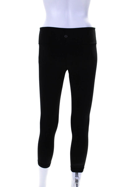 Lululemon Womens Elastic Waist Athletic Slip-On Cropped Leggings Black Size XS