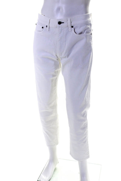 Rag & Bone Mens Cotton Buttoned Zipped Slim Straight Leg Pants White Size EUR32