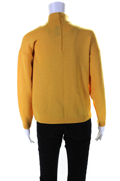 St. John Sportwear Womens Long Sleeves Turtleneck Sweater Yellow Wool Size Small