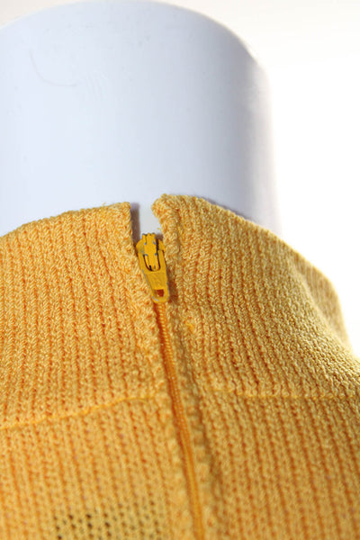 St. John Sportwear Womens Long Sleeves Turtleneck Sweater Yellow Wool Size Small