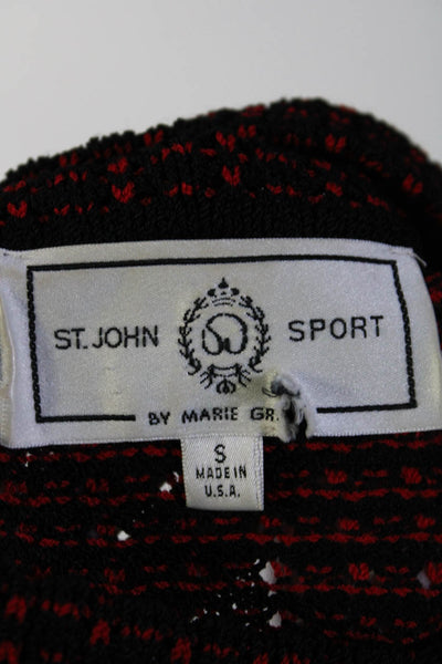 St. John Sport By Marie Gray Womens Turtleneck Sweater Black Red Size Small