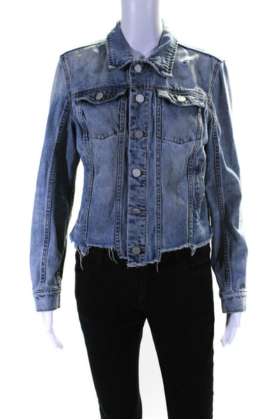 Blank NYC Women's Long Sleeves Medium Wash Button Up Jean Jacket Size M