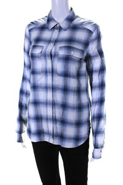 Paige Women's Collared Long Sleeves Button Down Plaid Shirt Size XS