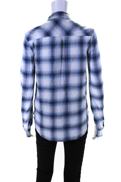 Paige Women's Collared Long Sleeves Button Down Plaid Shirt Size XS