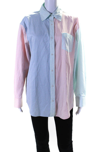 Solid & Striped Women's Collared Long Sleeves Button Down Stripe Shirt Size S