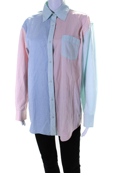 Solid & Striped Women's Collared Long Sleeves Button Down Stripe Shirt Size S