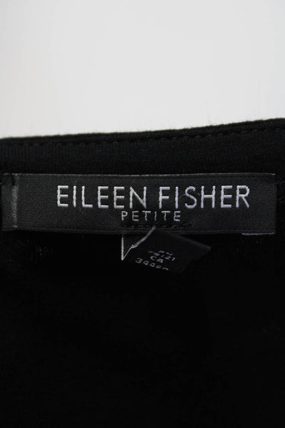 Eileen Fisher Womens Long Sleeves A Line Shirt Dress Black Size Petite Medium