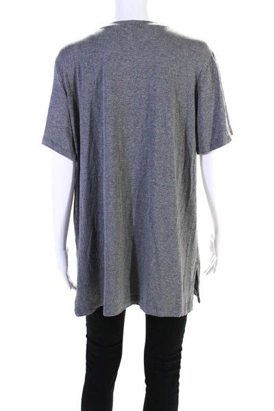 Ronen Chen Womens Short Sleeves Crew Neck Pullover Tee Shirt Gray Size 2