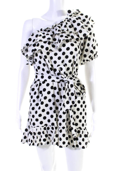 Lisa Marie Fernandez For Target Womens One Shoulder Polka Dot Dress White 2XS