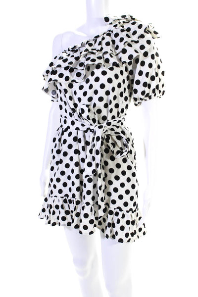 Lisa Marie Fernandez For Target Womens One Shoulder Polka Dot Dress White 2XS