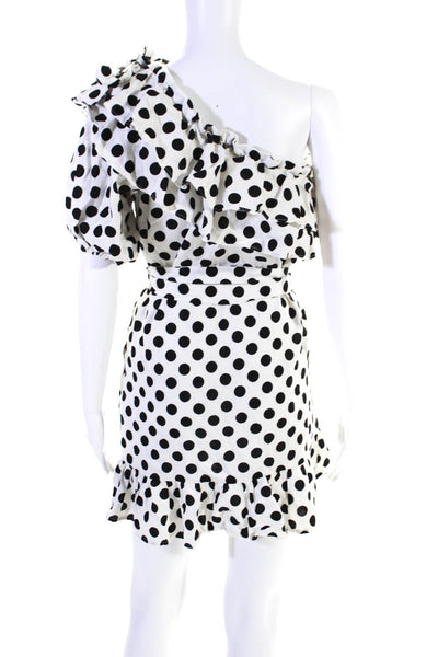 Lisa Marie Fernandez For Target Womens One Shoulder Polka Dot Dress White 2XS