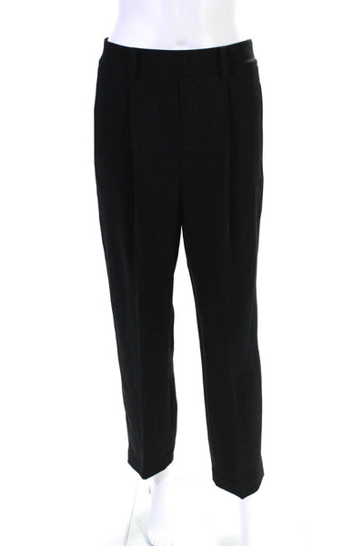 Vince Womens Zipper Fly High Rise Pleated Trouser Pants Black Size Small