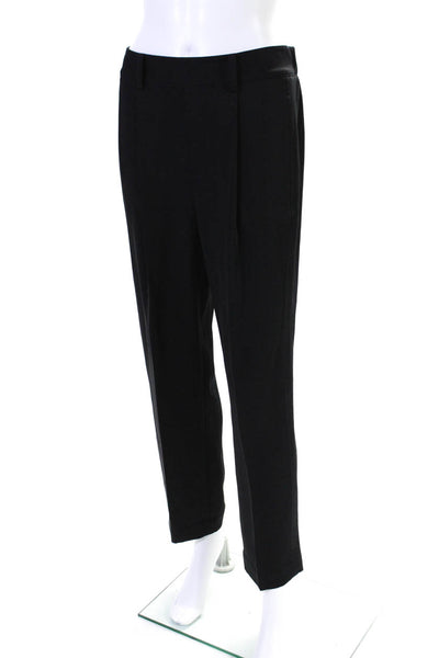 Vince Womens Zipper Fly High Rise Pleated Trouser Pants Black Size Small