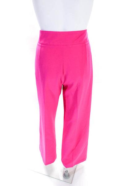 LBK Lourarok Womens Neon Pink High Rise Front Pockets Wide Leg Pants Size 40