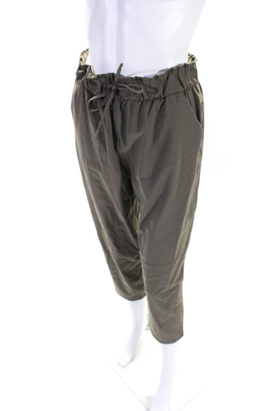 Lululemon Womens High Waist Drawstring Slim Leg Ankle Pants Brown Size 6