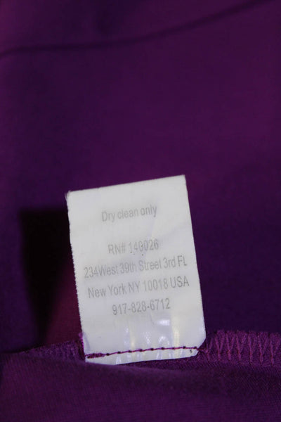 Parker Womens Round Neck Sleeveless Zipped Fit & Flare Dress Purple Size XS