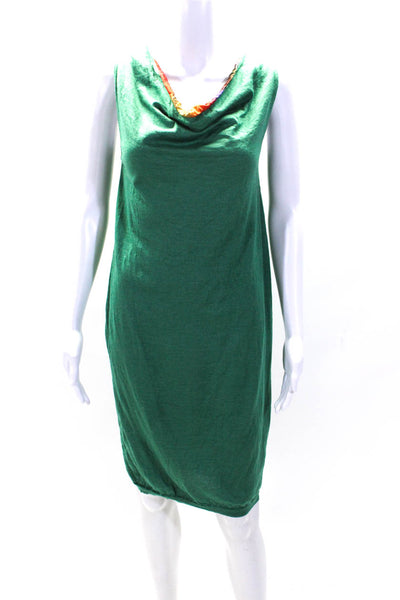 Cruciani Womens Cashmere Cowl Neck Sleeveless Sweater Dress Green Size EUR42