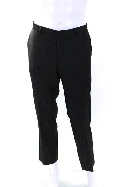 J. Lindeberg Mens Zipper Fly High Rise Pleated Dress Pants Gray Wool Size IT 50