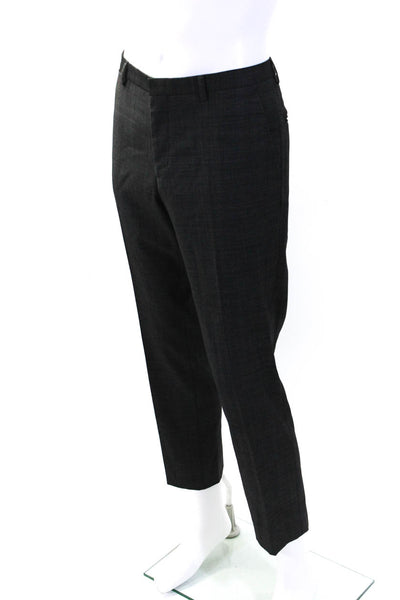 J. Lindeberg Mens Zipper Fly High Rise Pleated Dress Pants Gray Wool Size IT 50