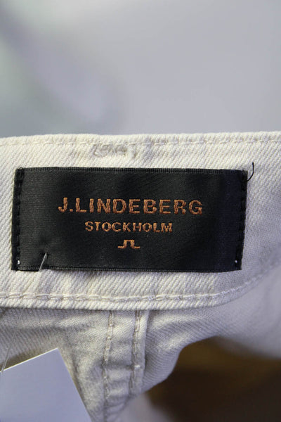 J. Lindeberg Mens Zipper Fly Mid Rise Slim Fit Jeans Beige Cotton Size 32x32