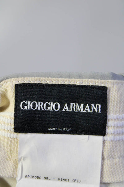 Giorgio Armani Mens Zipper Fly Pleated Straight Leg Trouser Pants Gray IT 52