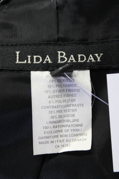 Lida Baday Women's Long Sleeves Lined Button Up Blazer Black Size 8