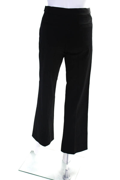 Theory Womens Zipper Fly Mid Rise Pleated Dress Pants Black Wool Size 4