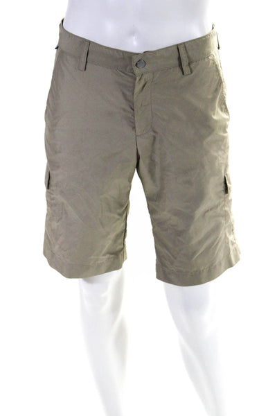 J. Lindeberg Mens Zipper Fly Regular Fit Lightweight Shorts Brown Size 30