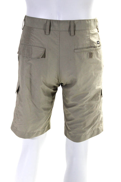 J. Lindeberg Mens Zipper Fly Regular Fit Lightweight Shorts Brown Size 30