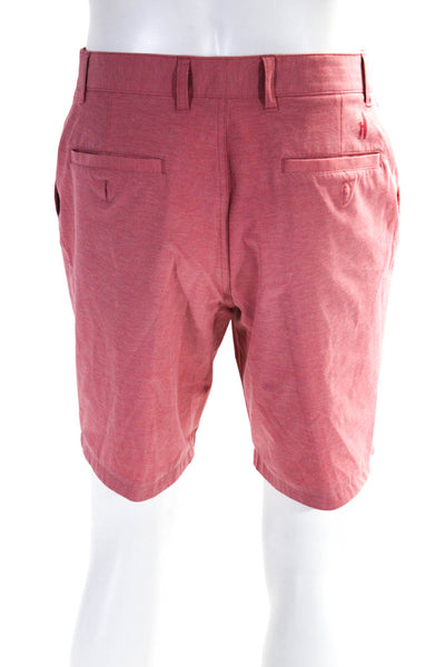 Johnnie-o Mens Zipper Fly Lightweight Twill Casual Shorts Red Size 32