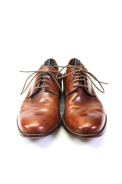 Cole Haan Mens Lace Up Round Toe Classic Oxfords Brown Leather Size 8.5M